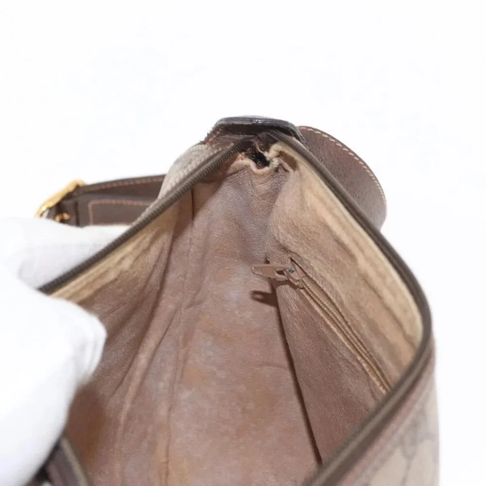 GUCCI GG Supreme Web Sherry Line Bag PVC Beige Gold 89 02 077 Auth 156280 - Picture 13 of 16